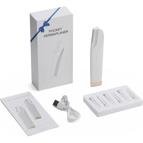 Rasoir électrique sonique lumineux (blanc), adapté à l'épilation des sourcils et des poils du visage. (1/5)