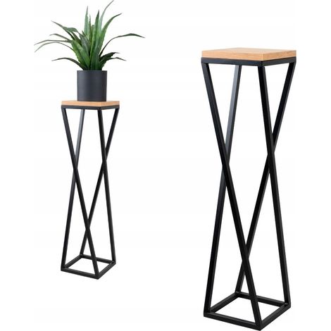 Supporto per fiori in metallo stile loft, nero Lescar M 19x19x77 (1/5)