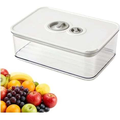 Boîte de Conservation Hermétique Blanche – 1250 ml – Plastique Résistant au Froid – Empilable – Joint Silicone Étanche – Roue de Datation Intégrée – pour Fromage, Charcuterie, Lunch, Camping (1/5)