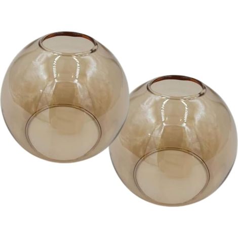 Lot de 2 Abat-jour E14 en Verre Doré pour Lampe Suspendue Table Chevet (1/5)