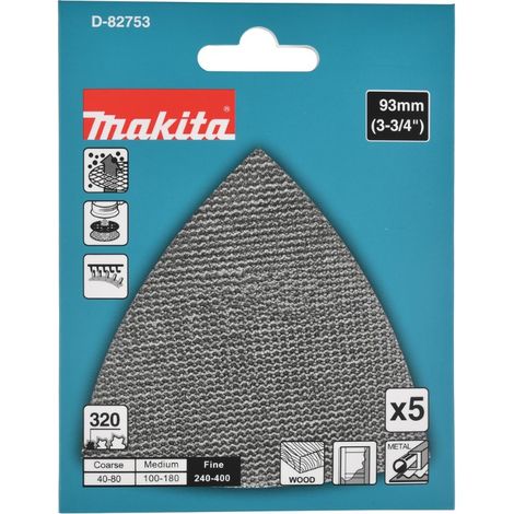 MAKITA D-82753 (pkt of 5) Net sanding pad 93mm x 93mm x 320g