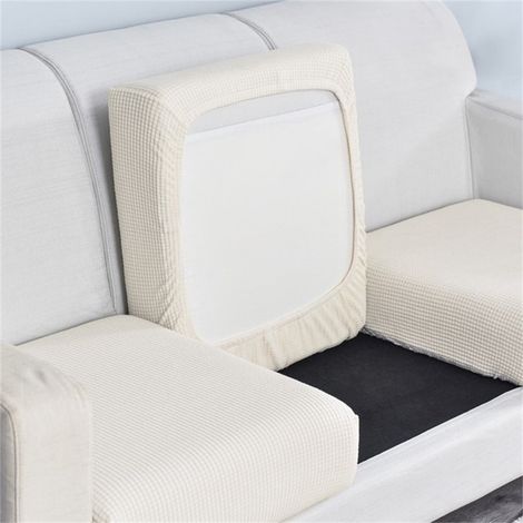 Housse De Coussin De Canapé - Velours Extensible - Protection Anti-Taches - Pour Canapé Fauteuil Banquette - Lot De 3 Pièces - Gris (1/2)