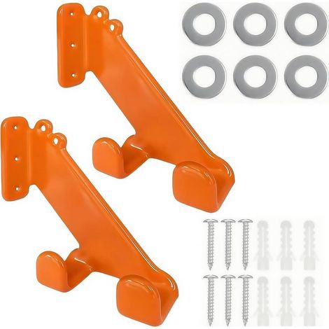 Lot de 2 crochets muraux pour garage Pour charges lourdes Pour tronçonneuse Avec deux options de montage (1/5)