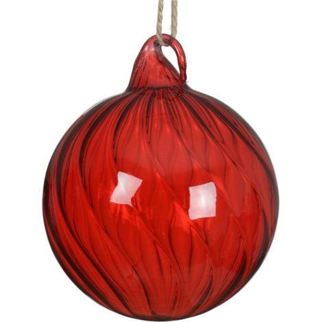 Kugel weihnachtsrot transp. geschwungene Linien Ø 8 cm