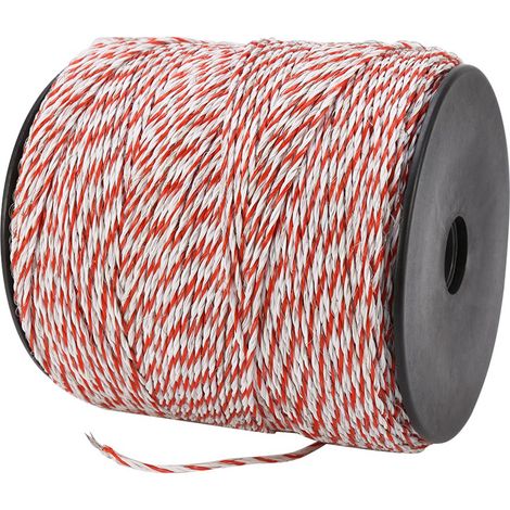 Corde conductrice électrique blanche et rouge d'acier inoxydable de fil de clôture de bétail de 500M (1/4)