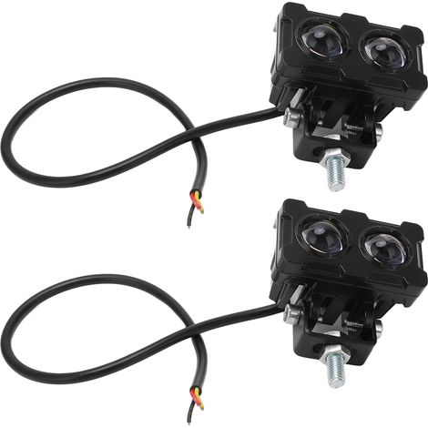 Paire de phares de travail extérieurs à LED pour moto, compatibles avec les modèles tout-terrain, UTV et ATV, avec fixation M8. (1/5)