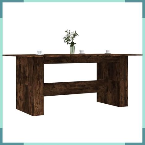 838192 Table à dner chêne fumé 180x90x76 cm bois d'ingénierie (1/5)