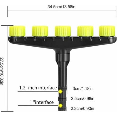 Atomizzatore agricolo per irrigazione da giardino, ugelli a spruzzo per irrigazione, strumento di nebulizzazione a doccia con possibilità di regolare la dimensione del getto d'acqua (5 testine). (1/4)