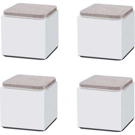 Pieds de meubles en acier au carbone, pieds de table carrés blancs, 60 x 60 x 52 mm, 4 pièces (1/4)