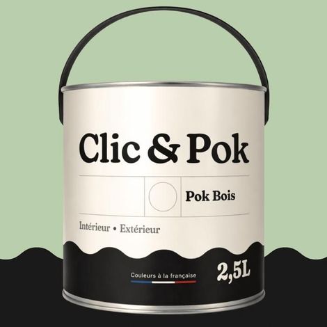 Peinture Bois Extérieur – POK BOIS - 2,5L - RAL 6019 - Vert blanc- Résistante aux intempéries - Ne s'écaille pas (1/4)