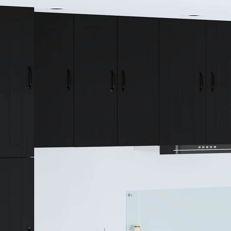 Wall Cabinet LUCCA Black 30 x 31 x 80 cm Engineered Wood vidaXL