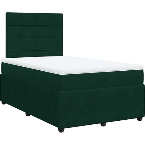 Maison Exclusive - Cama box spring con colchón terciopelo verde o