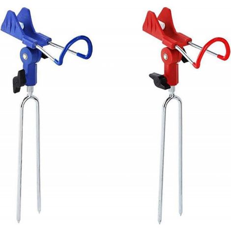 Support de canne à pêche 2 pièces, support de canne à pêche réglable à 360 ° en acier inoxydable, support de canne pour la pêche à (1/4)