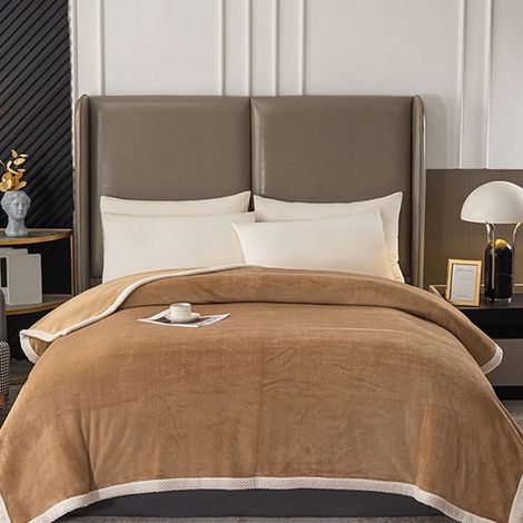 Couverture Flanelle - 200 x 150 cm - Microfibre Polyester - Pour Canapé Lit Climatisation - 1 Pièce (1/5)