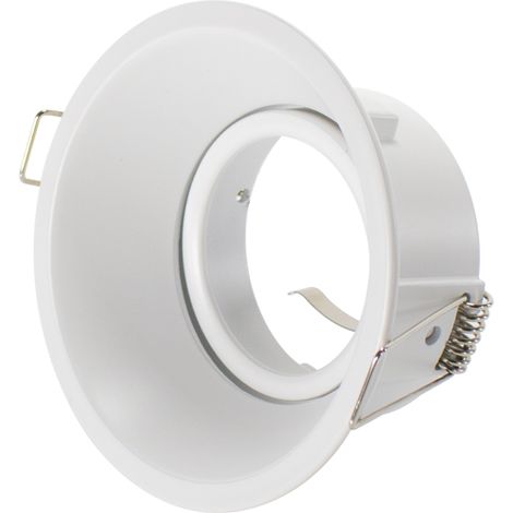IluminaShop - Aro Basculante Circular 90º Blanco para GU10/MR16 (1/4)