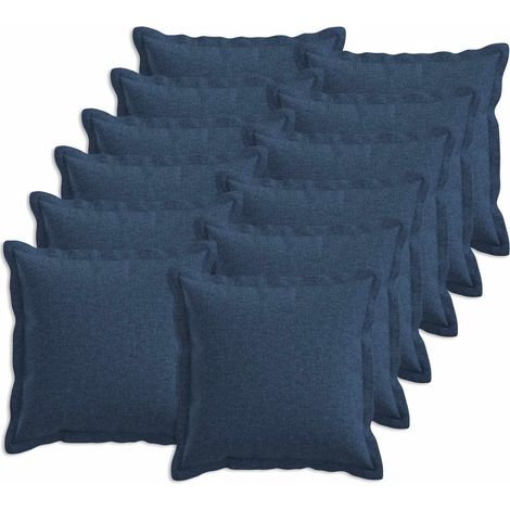 vidaXL Cushion with Pillow HOUTEN 12 pcs Blue Faux Linen (1/5)