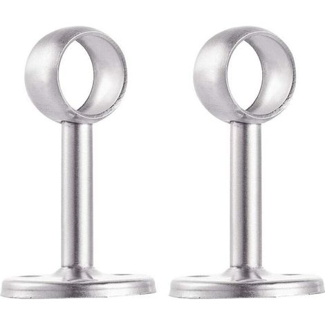 Soportes de barra para cortina de acero inoxidable , paquete de 2, para armarios, con tornillos y tubos de expansión para techo, armario y soporte para barra de cortina de ducha.