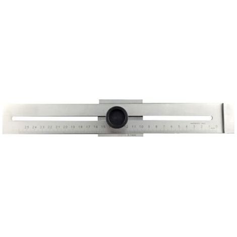 BARKBUSTERS Règle de traçage chromée mate graduée au laser, graduation en mm, bord de traçage trempé, tailles Nom: 250 mm Mesure en inox (1/4)