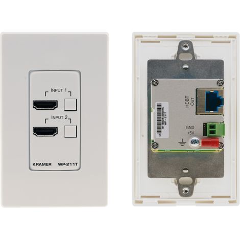 Kramer WP-211T Conmutador automático de Placa de Pared HDMI 4K60 4:2:0 HDCP 2.2 y Receptor PoE a través de HDBaseT