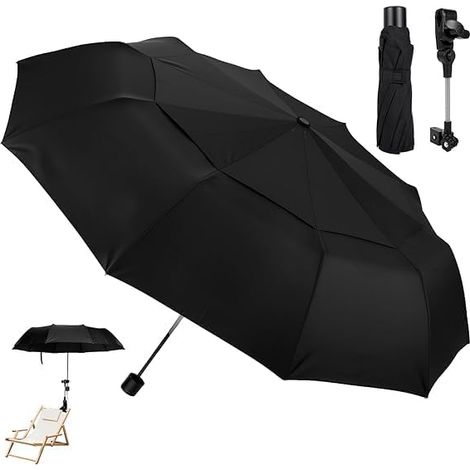 Parasol pour Chaise de Plage, Parapluie de Plage Réglable à 360° avec Pince Universelle, Protection UV UPF50 +, Parasol Portable à Clip pour Chaise Patio, Chaise de Camping, Voiturettes de golf (1/5)