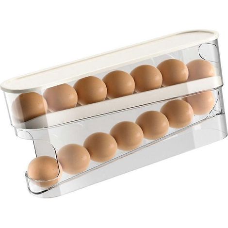 Support à œufs à 2 niveaux pour réfrigérateur, boîte à œufs automatique Neat. (1/4)
