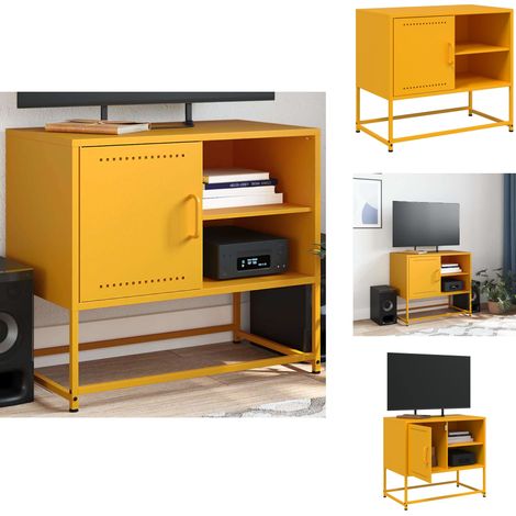 TV-Schrank Senfgelb 68x39x60,5 cm Stahl - TV-Schrank - TV-Schränke - TV-Ständer - TV-Möbel (1/5)