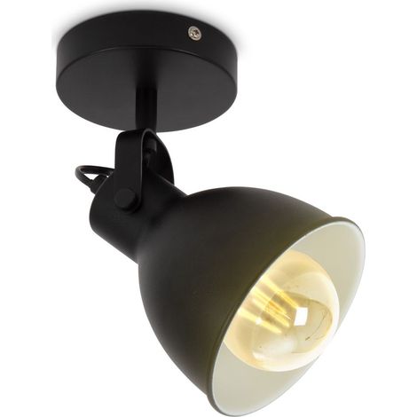 Wandlampe - schwenkbar, retro, E27 Fassung, max. 10W, schwarz