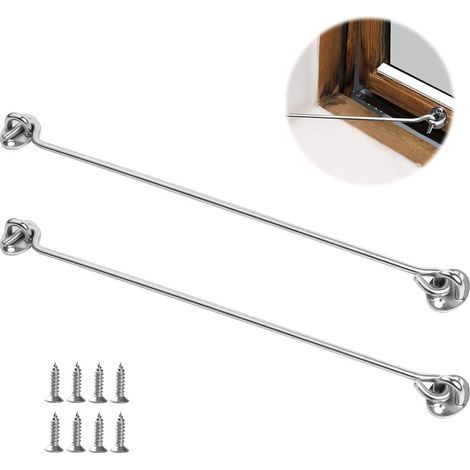 Cabine de Crochet,Attraper Cabine Porte,Abri de Verrouillage de Verrou,Crochet Cabine,Crochets de Cabine,Crochets Tempête,Crochet de Cabine en Acier Inoxydable Crochet (Argent) (1/4)