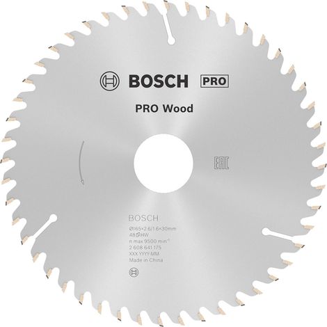 Bosch – Lame de scie circulaire pour bois dur 165mm – Alésage 30mm – 48 dents carbure – Coupe nette et précise – 2608641175