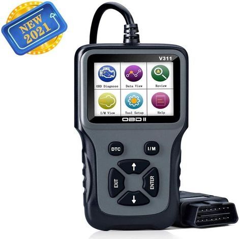Universelles OBD2-Kfz-Diagnosegerät mit französischer Unterstützung zum Lesen und Löschen von OBDII-Motorfehlercodes (1/5)