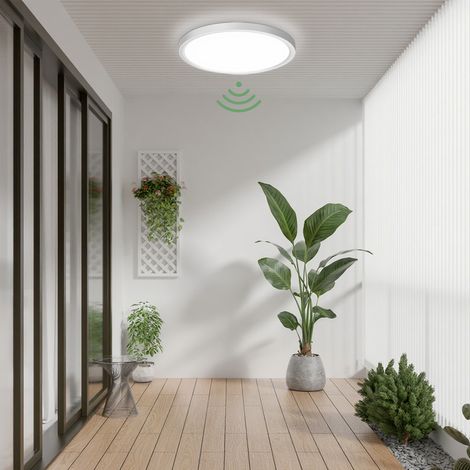 Oraymin – Plafonnier LED 24W Ø30Cm Avec Détecteur De Mouvement – Luminosité 2400Lm – Blanc Neutre 4000K Pour Balcon, Couloir, Cage D’escalier (1/5)
