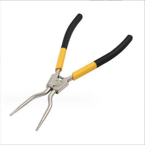 Pince à Circlips 11 Pouces pour Réparation de Machine à Laver – Pince Droite/Coudée avec Poignée Antidérapante pour Samsung et LG 1 Pièce, Jaune et Noir (1/4)