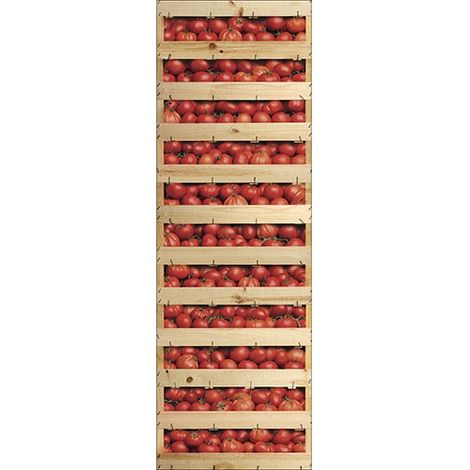 Sticker mural réfrigérateur tomate, déco trompe l'oeil, 59,5 cm X 180 cm, décoration cuisine originale. (1/4)
