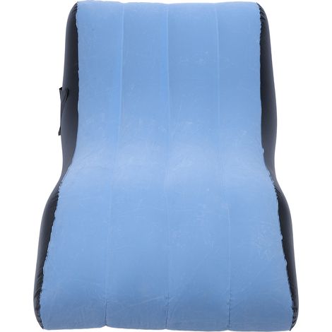 Canapé gonflable en PVC floqué, idéal pour le salon, le camping et les voyages (bleu). (1/5)