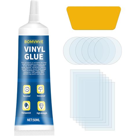 Reparation Piscine, Rustine Piscine Transparente Kit Reparation Spa Gonflable, Répare Une Variété d'Objets Gonflables, y Les Bouées, Matelas Pneumatiques (1/5)