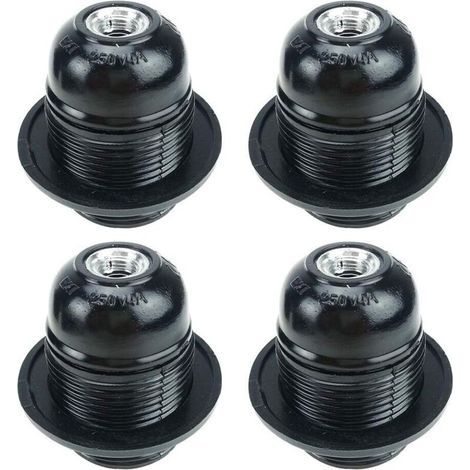 Douilles E27 noires - 4 pièces pour ampoules E27 - Support solide pour décoration et DIY (1/5)