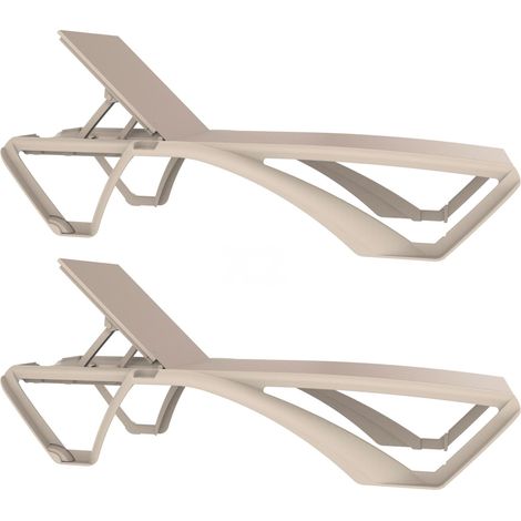 Set 2 tumbonas exterior marfil - beige MARINA CLUB Resol (1/5)