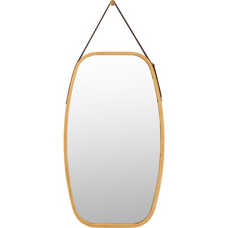 Specchio del bagno montato a muro, Specchio rettangolare con angoli arrotondati, 77 x 44 x 1,5 cm (1/4)