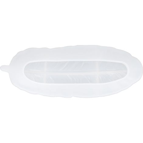 Moule en résine époxy, moule de coulée en silicone en forme de plume, plateau de rangement, assiette, ornement fait main à faire soi-même