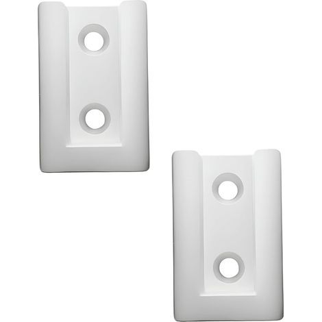 Lot de 2 supports de rail de placard blancs mats - Supports carrés compatibles avec la tringle à vêtements Edge - Roulement latéral pour barres carrées avec section transversale de 30 (1/4)