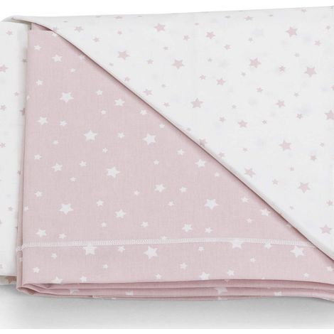 Italbaby Kinderbett-Set 3 Teile Rosa Sternchen 100% Baumwolle