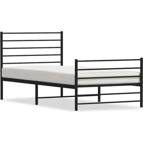 Maison Exclusive - Giroletto con Testiera e Pediera Metallo Nero 80x200 cm (1/5)