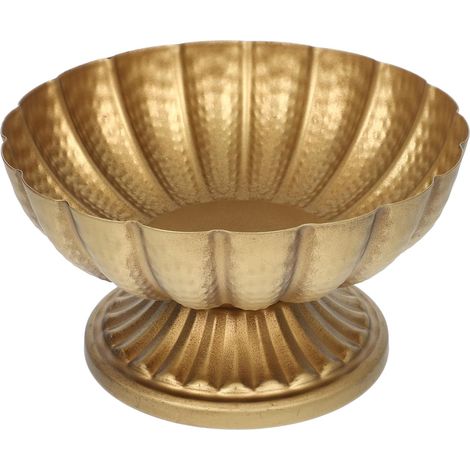 Retro Pflanzkübel aus Eisen in Gold mit rustikalem Urnen