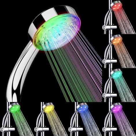 LED Duschkopf mit Farbwechsel und 7 Farben, Wassersparend, ohne Batterie (1/5)