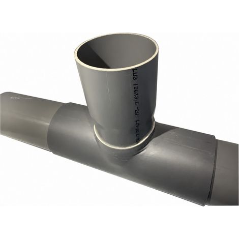 Raccord d'évacuation PVC 160x125 mm – Selle de branchement à 90° – Longueur 38 cm – Pour canalisation principale – Espinosa (1/3)