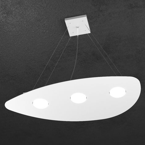 Lampadario moderno top light shape 1143 s3+2 gx53 led metallo sospensione, finitura metallo bianco