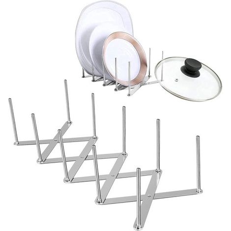 Topfdeckelhalter – Topfdeckelhalter aus Edelstahl – 4 Fächer – Ausziehbar (1/5)