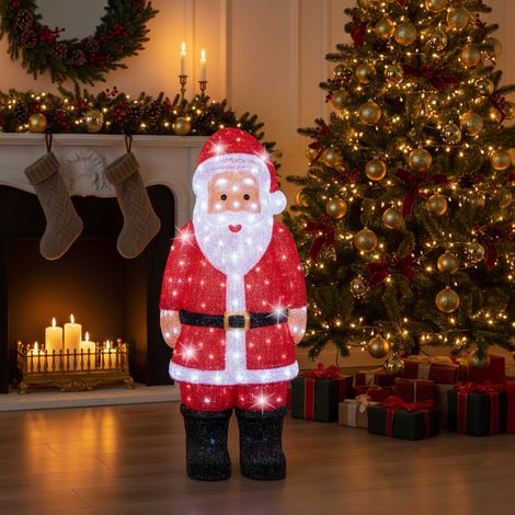Statuetta decorativa di Babbo Natale con LED color bianco freddo, decorazione da h 108 cm (1/4)