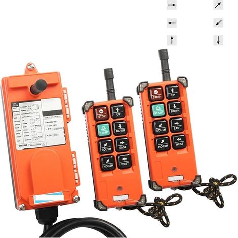 Grue Industrielle, télécommande Radio, commutateurs sans Fil, Commande de Grue, Grue de Levage for Grue 12V 24V(Transmitter,VHF 310-331,24) (1/5)