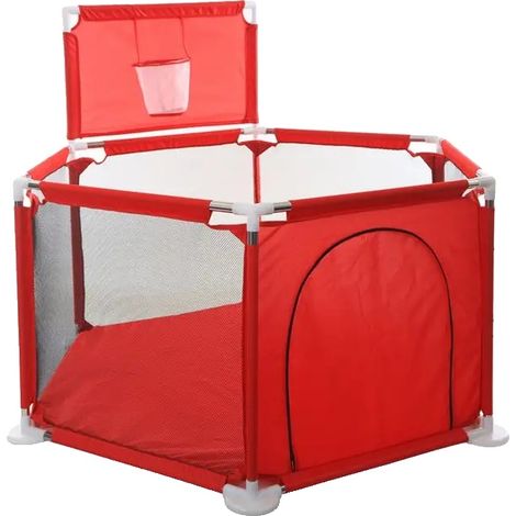 Parc bébé, piscine à balles, basket enfant, rouge (1/2)